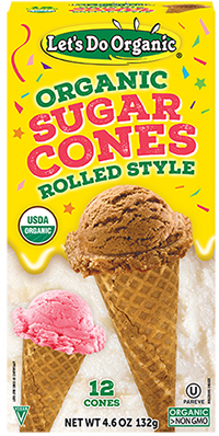 Let's Do Organic Sugar Cones, Rolled Style - 12 cones, 4.6 oz